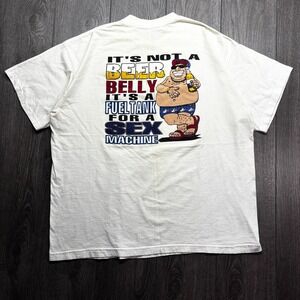 Vintage Beer Belly Sex Machine Shirt XXL White Graphic Corona Mexico Funny